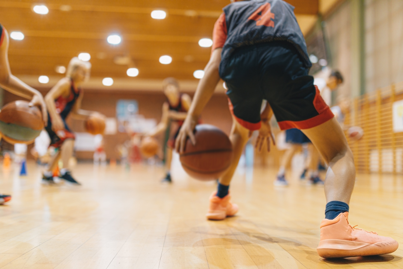 Young Basketball Player Practicing